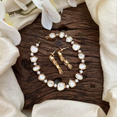 Simple Rose Gold Moissanite Kundan Neckpiece-G13619